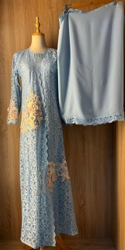 [72329874] Elegant Lace Abaya, Dress And Shaila Set 