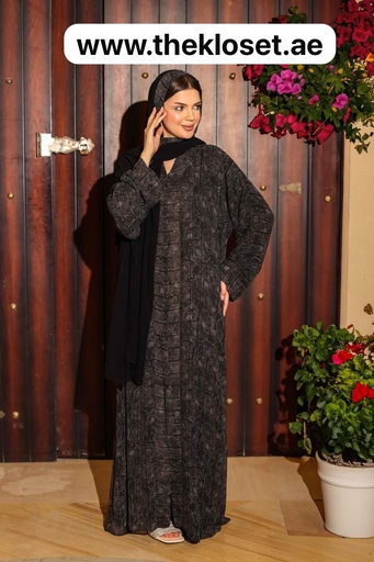 Elegant Patterned Abaya with Shaila