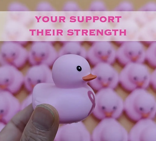 [61929917] Breast cancer pink duck Toy 