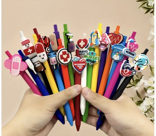 Colorful health themed pen