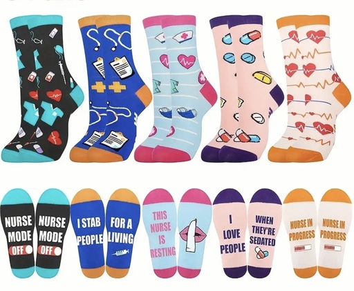 [00029942] Medical themed ankle socks 