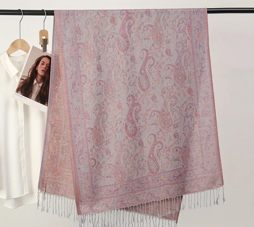 [83429950] Pink cashew design shawl