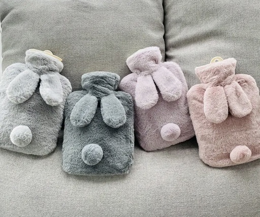 Plush bunny ears & tail hot water bottle