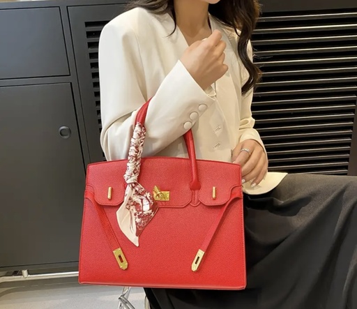 [63130027] Red sophisticated leather Bag   
