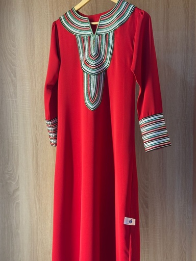 National day dress handcrafted with traditional Talli work