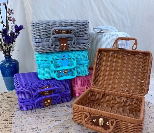 Woven basket gift bag