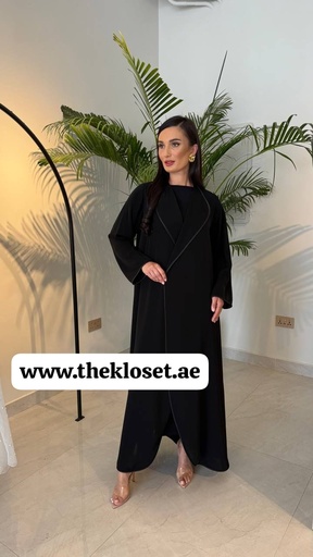 [72330135] Classic Black Abaya With Shella