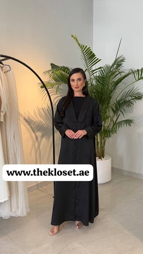 [72330148] Classic Black Crepe Abaya