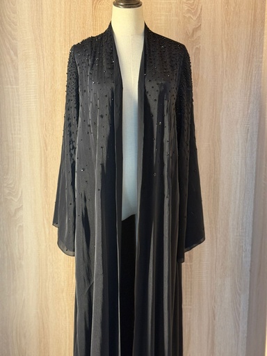 [72330151] Beaded Black Luxe Abaya