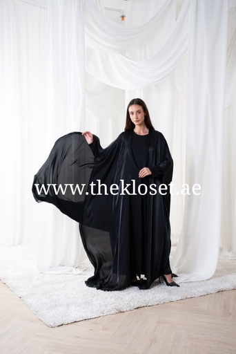 [72330157] Black Abaya With Long Sleeves Inner 