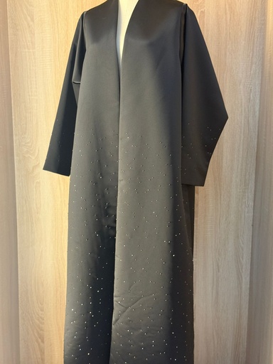 [72330158] Charming Black Abaya Adorned with Beautiful Beads  