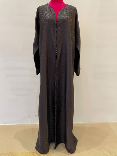 [72330171] Elegant Grey Jacquard Abaya