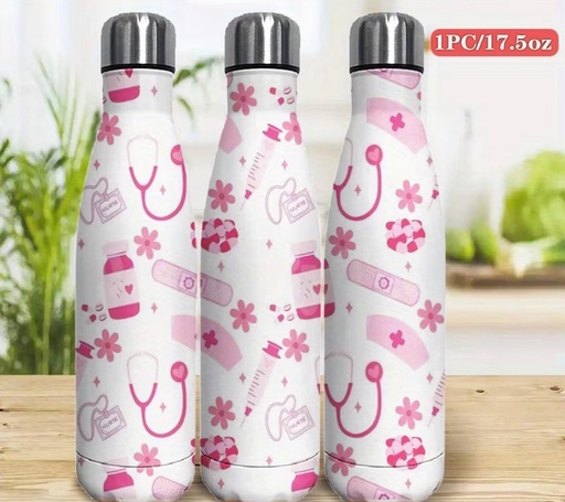 [00030239] Pink Medical Double-Wall Stainless Steel Bottle