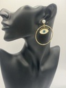 Evil eye loop earrings
