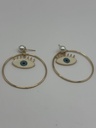 Evil eye loop earrings
