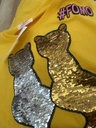 Yellow Sequins Cats &amp; #Fomo T Shirt
