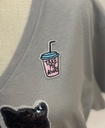 Grey Sequins Cat &amp; TMA cup T shirt