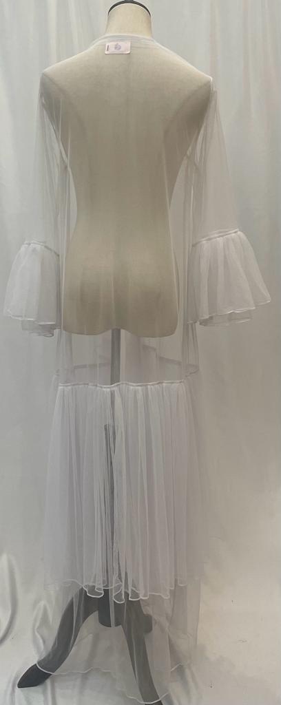 White sheer mesh Abaya