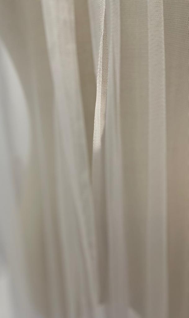 White sheer mesh Abaya