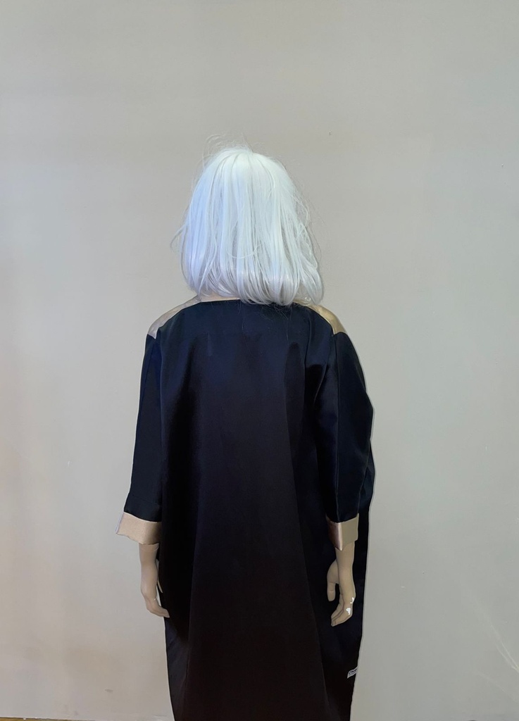 Abaya Collar And Curved Sleeve Slit
