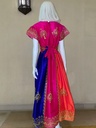 Multicolored Traditional  Dress With Golden Embroidery