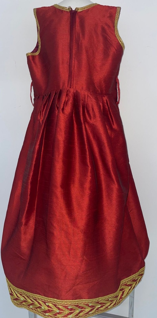 Cute Young Lady Dress With Golden Embroidered 