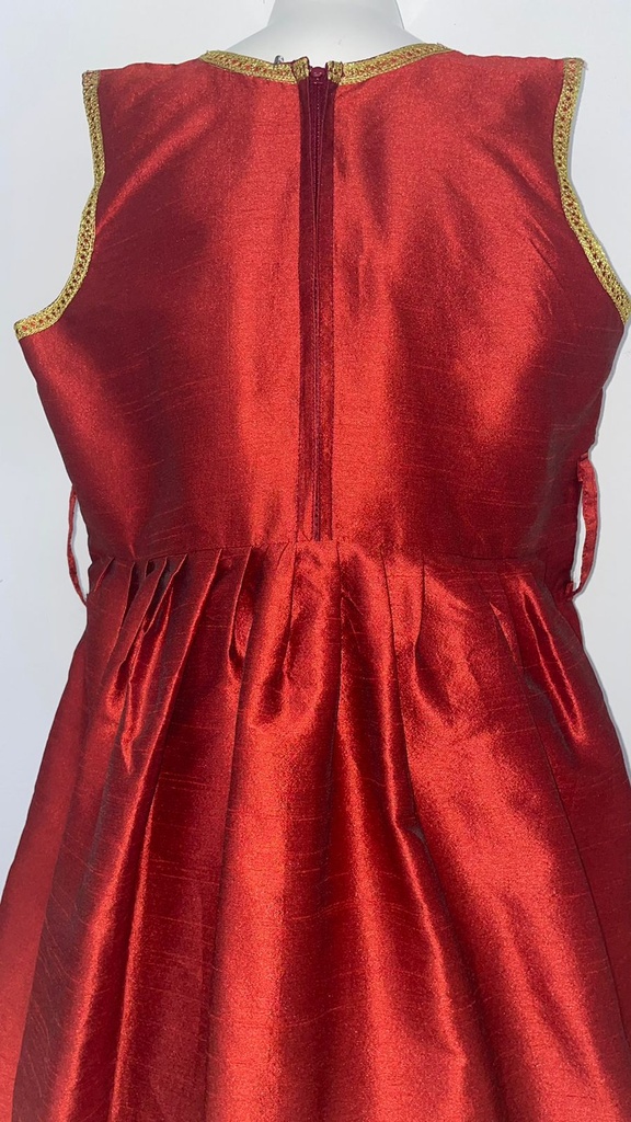 Cute Young Lady Dress With Golden Embroidered 