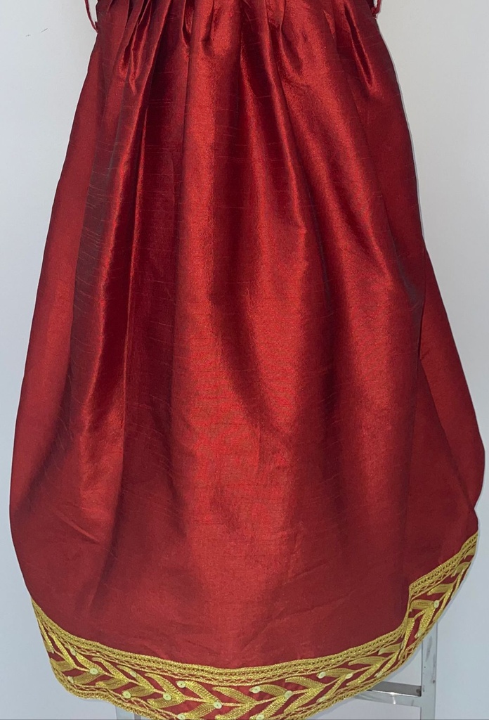 Cute Young Lady Dress With Golden Embroidered 