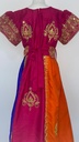 Multiple Color Young Lady Dress With Golden Embroidered Belt