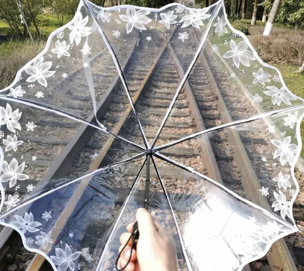 Transparent flowers umbrella 