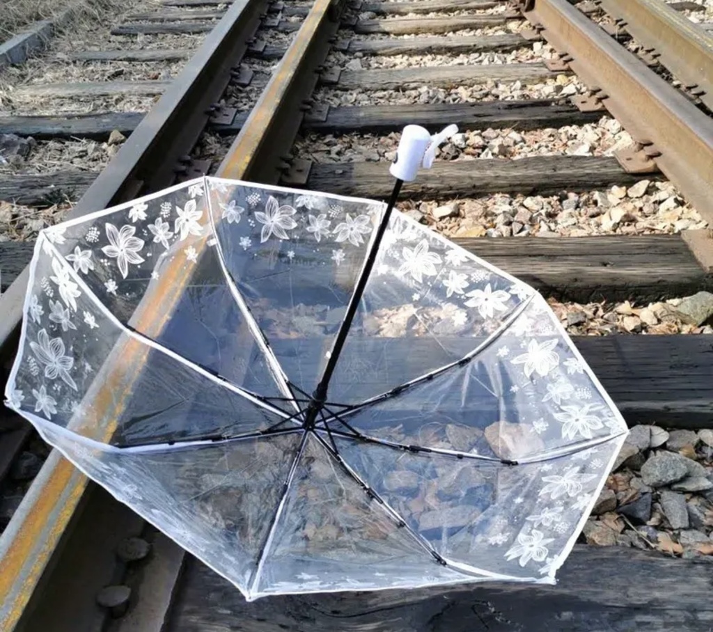 Transparent flowers umbrella 