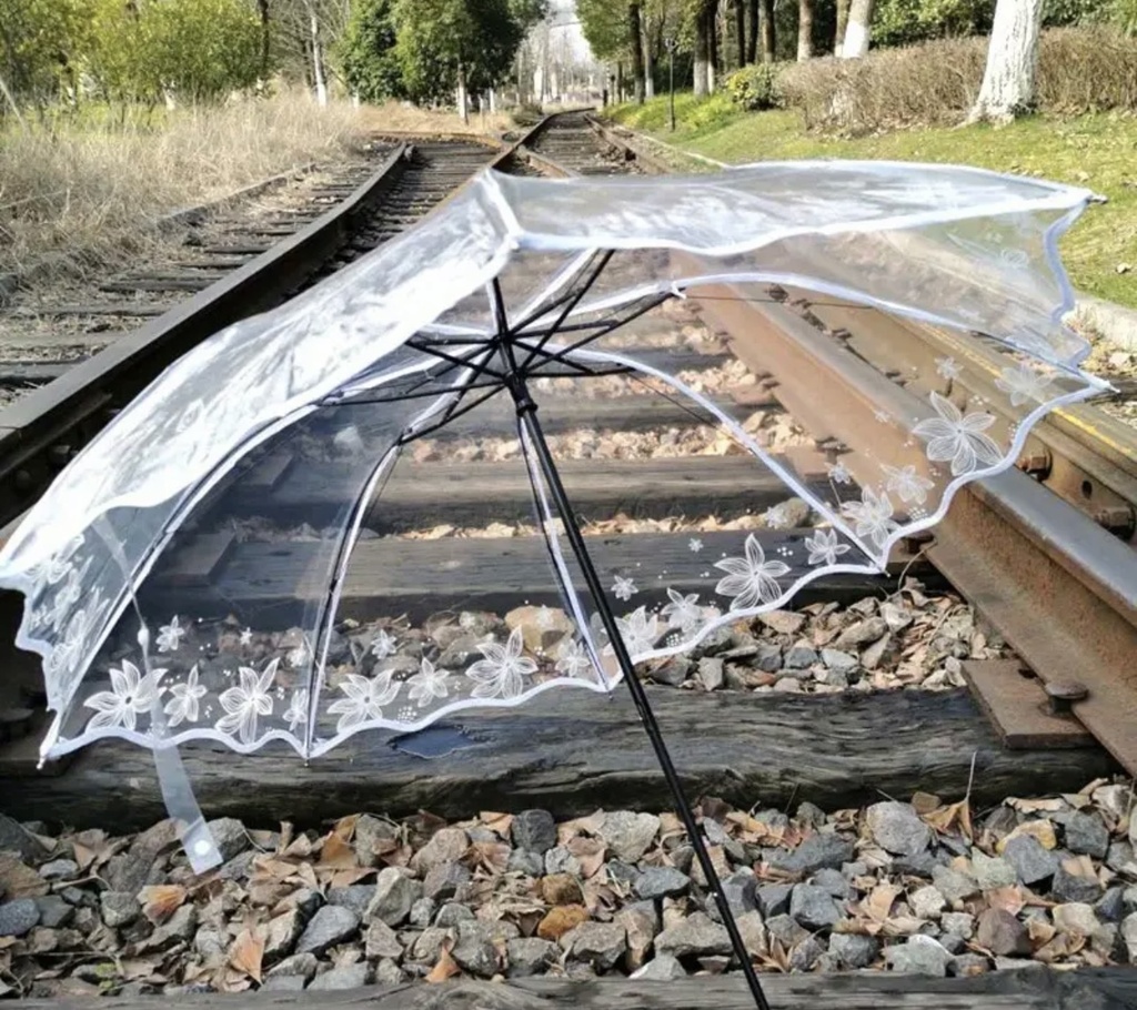 Transparent flowers umbrella 