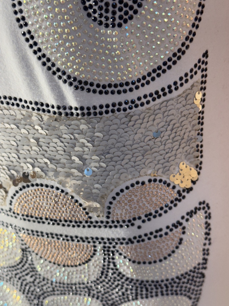 Robot face sequins and stones T shirt