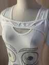 Robot face sequins and stones T shirt