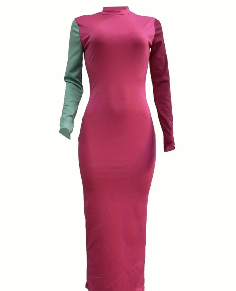 Color block bodycon maxi Dress