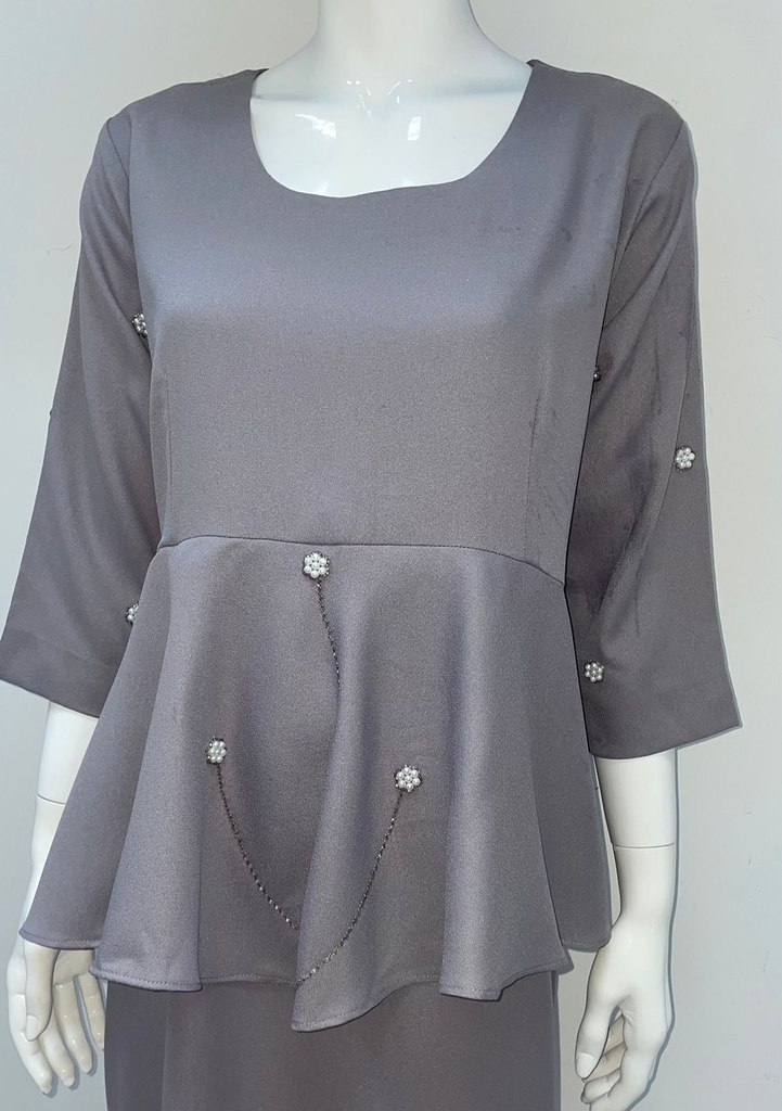 Fashionable Dress With Beaded Flower Design