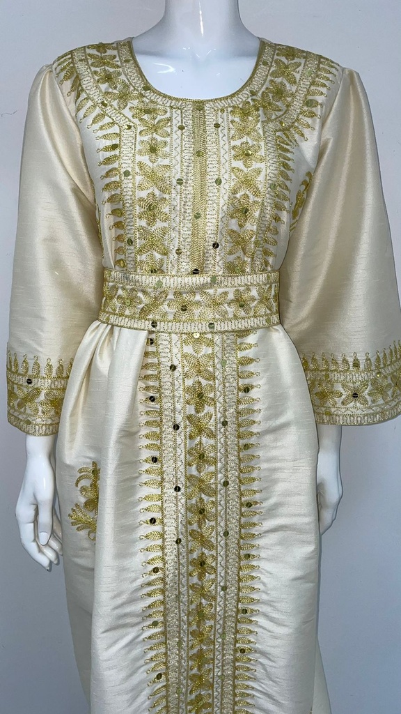 Beautiful Traditional Cream-Colored Dress