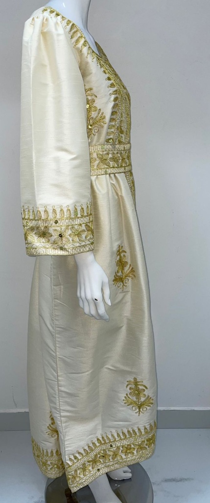 Beautiful Traditional Cream-Colored Dress