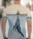 Whale & Ship 3D Digital Men T-Shirt 