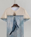 Whale & Ship 3D Digital Men T-Shirt 