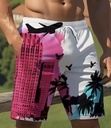 Men's Vacation Print Beach Shorts  