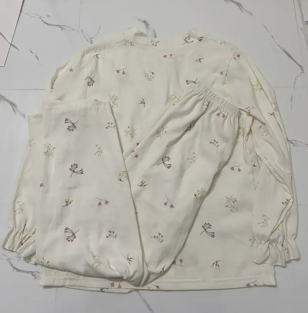 Delicate floral linen Pajama Set 