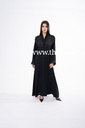 Black Abaya With Fringe Wrap Designe