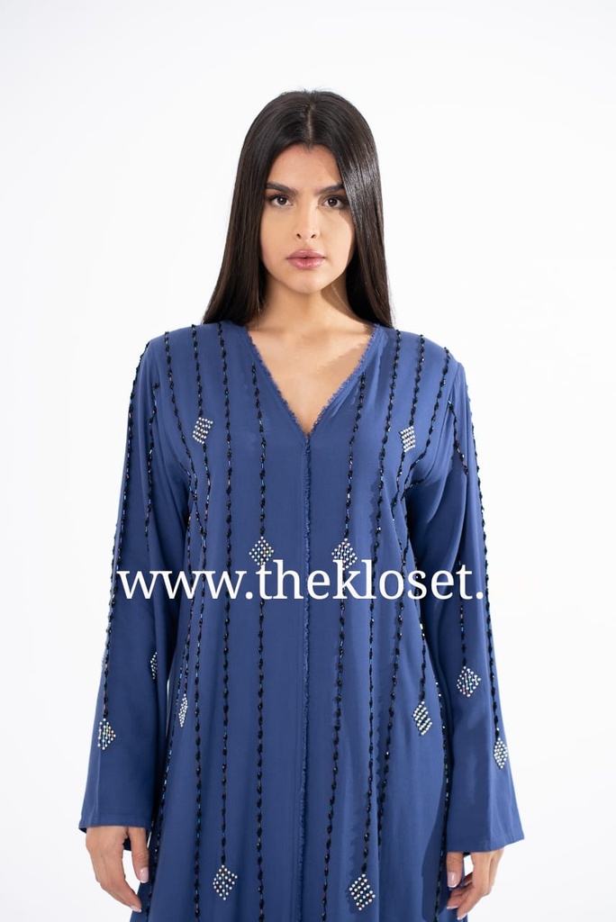Chic Abaya Adorned with Vibrant Beads 
