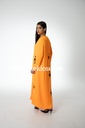 Chic Orange Abaya With Sequin Flower Design