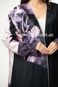 Open Front Abaya with Flower Pattern