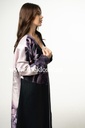 Open Front Abaya with Flower Pattern
