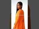 Chic Orange Abaya With Sequin Flower Design