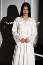 Elegant Beaded White Abaya