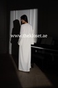 Elegant Beaded White Abaya